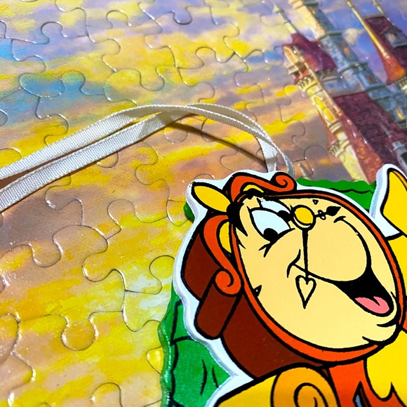 DISNEY’S BEAUTY & THE BEAST VTG 90s KURT ADLER HANDCRAFTED WOODEN XMAS ORNAMENTS - Picture 9 of 10